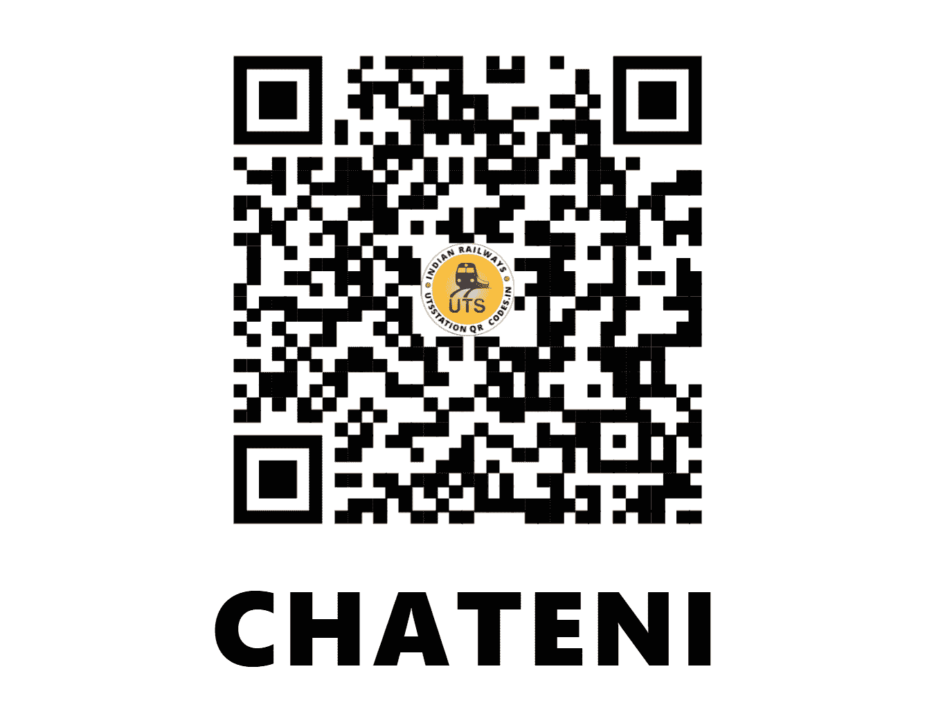 UTS QR Code for CHATENI - CTJ - WC (MADHYA PRADESH)